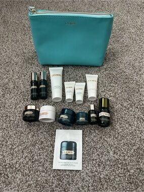 La Mer Skincare Collection with Turquoise Pouch